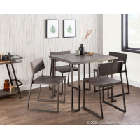 Lumisource DT-ROMAN3636 ANE Roman Industrial Dinette Table in Antique Metal and Espresso Bamboo